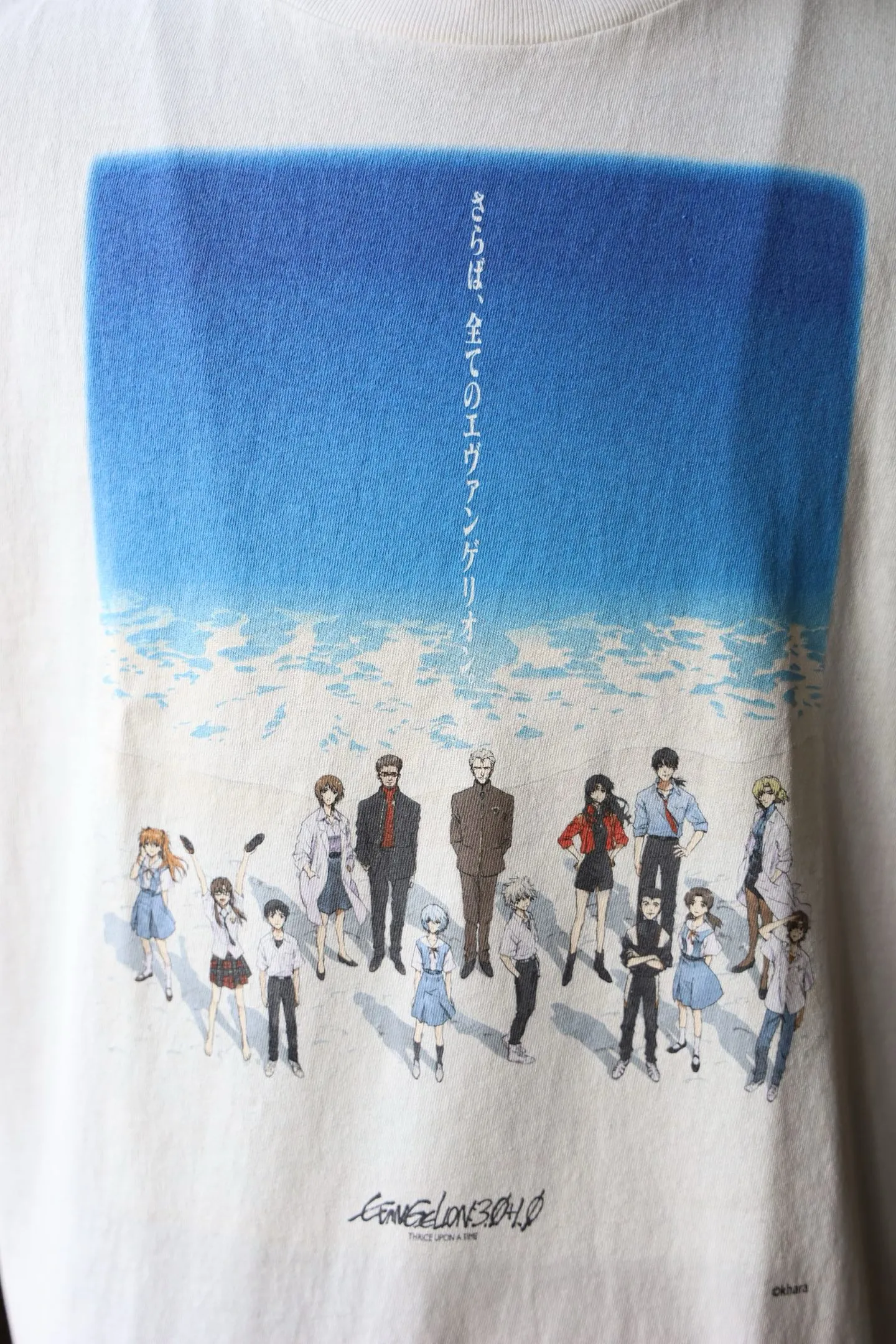 SAINT Mxxxxxx × EVENGELION × GEEKS RULE EV_SS TEE/BLUE/WHT Three-party co-branded Neon Genesis Evangelion co-branded TEE off-white S-XL Made of original OE yarn tube weaving without side seams to distinguish the width of the fabric Original consistent co-branded label/co-branded wash mark/little angel anti-counterfeiting label Top-notch printing technology Repeated pattern making, closely following the original details